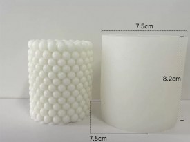 Molde silicona vela cilindro perlas